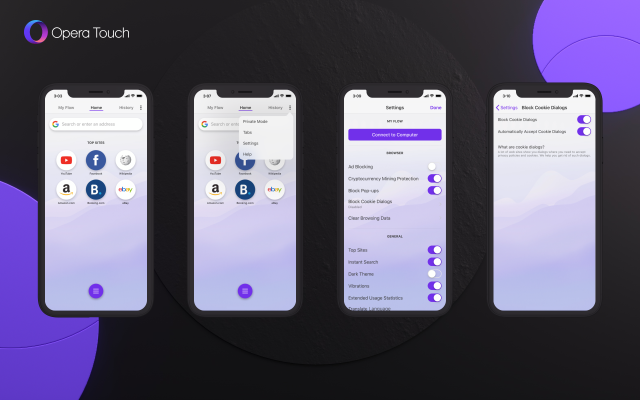 Opera Touch brings website cookie blocking to iOS