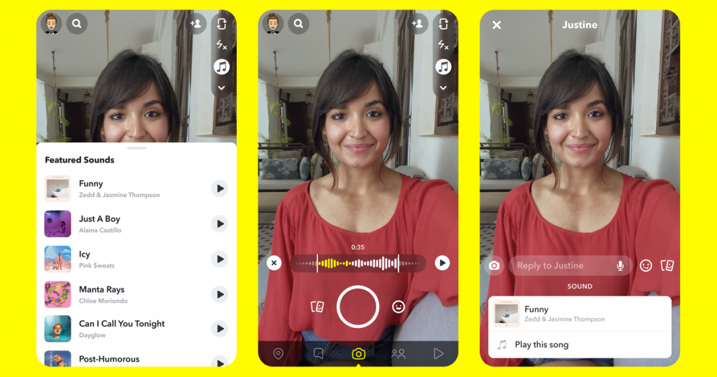 With TikTok under attack, Snapchat tests in-snap music