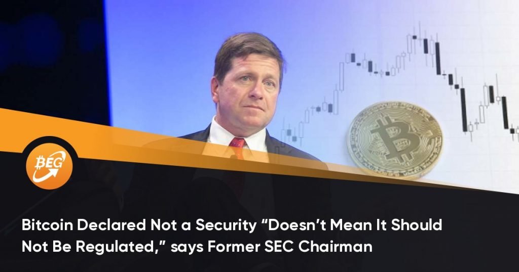 Bitcoin Declared Not a Security “Doesn’t Mean It Should Not Be Regulated,” says Former SEC Chairman