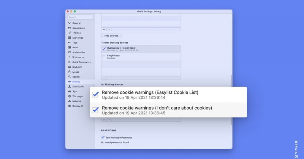 Vivaldi is updating its browsers to block annoying cookie pop-ups