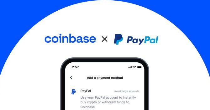 Coinbase now lets you buy cryptocurrency with your PayPal account