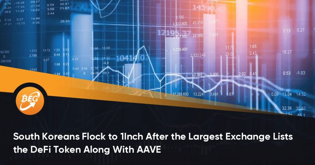 South Koreans Flock to 1Inch After the Largest Exchange Lists the DeFi Token Along With AAVE