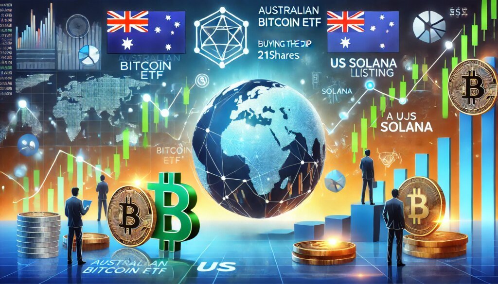 Crypto ETF Landscape Heats Up: Australian Bitcoin ETF Buys the Dip, 21Shares Pursues US Solana Listing