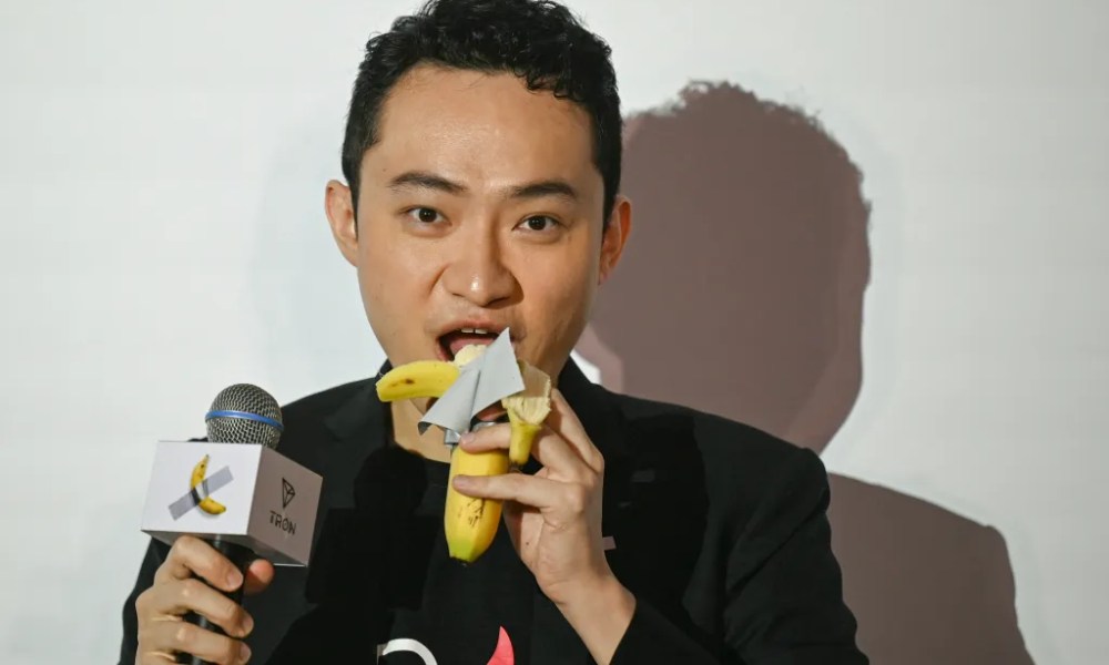TRON founder, Justin Sun, eats banana artwork he bought for $6.2m