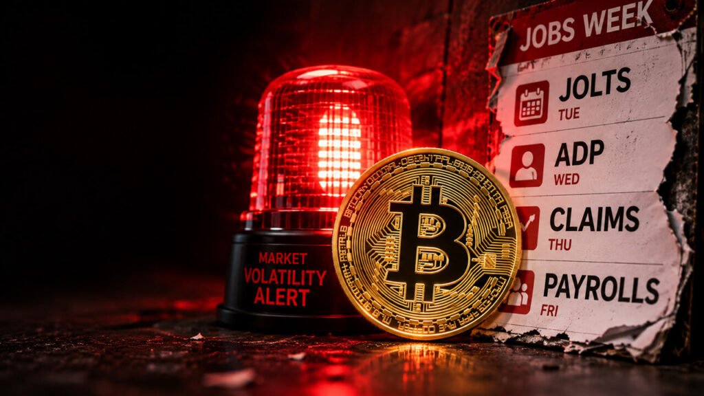 Bitcoin faces first jobs-week test as US job openings data arrives before Friday payrolls